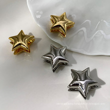 Minimalist INS ear clasps star shape simple design lovely brass chunky unique earring charm